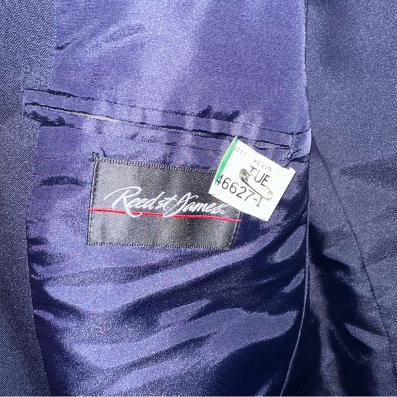 Reed ST James men’s blazer suit, jacket coat navy blue size 42L with gold - Picture 6 of 8